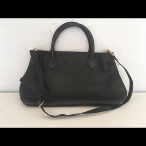 SOLD: Tory Burch briefcase bag purse black leather